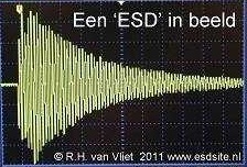 plaatje van een ESD via een oscilloscoop