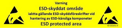 Varning - ESD-skyddat omrÃ¥de